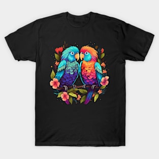 Parakeet Couple Valentine T-Shirt